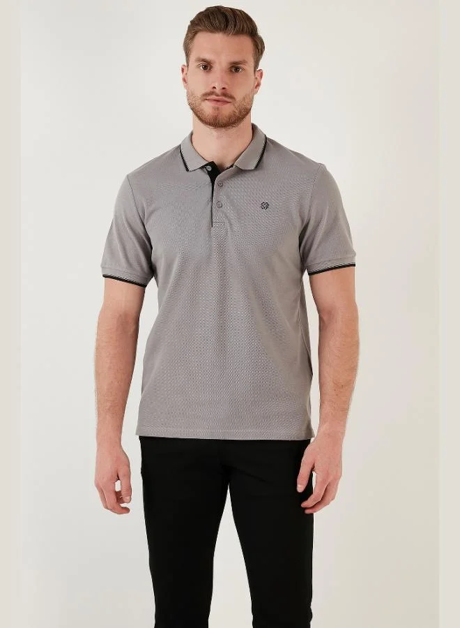 بوراتي تيشيرت رجالي بولو قطن ضيق مخطط  قطع